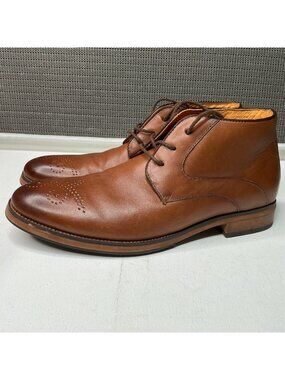 Florsheim Rucci Plain Toe Chukka Dress Boots Men's 9.5D Brown Lace Ankle Boots